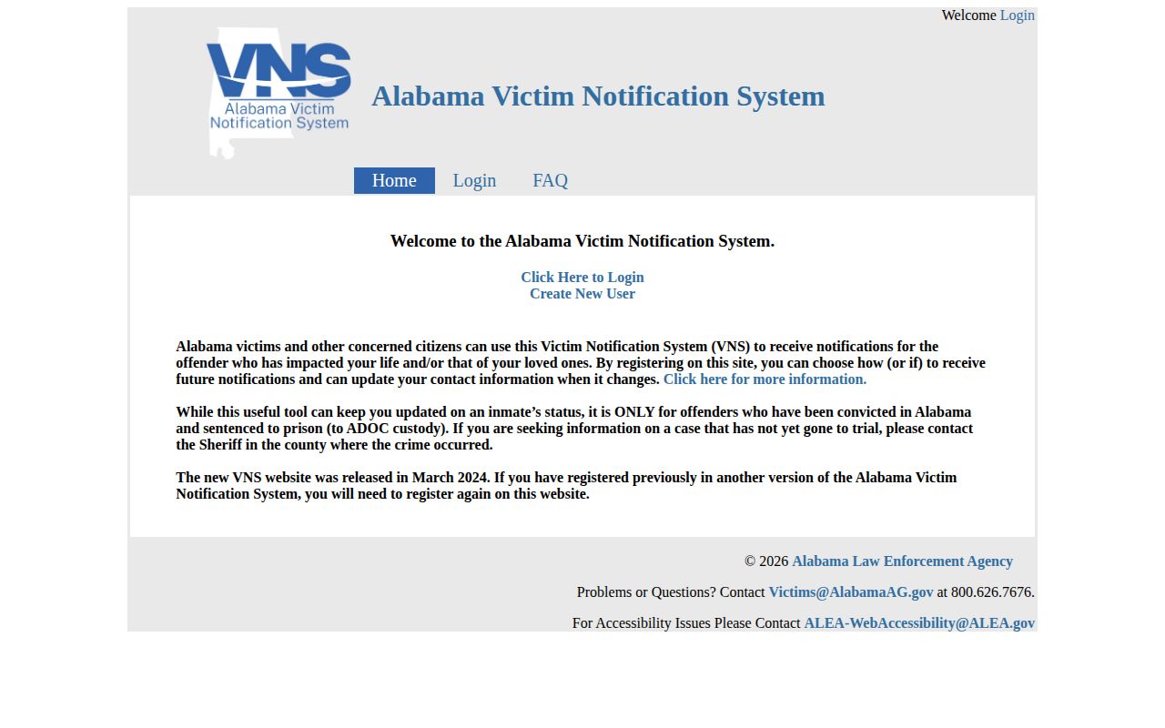 Tuscaloosa County VINE inmate check Alabama VNS coverage